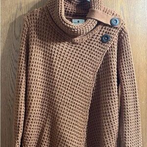 Cozy Brown Waffle Knit Sweater